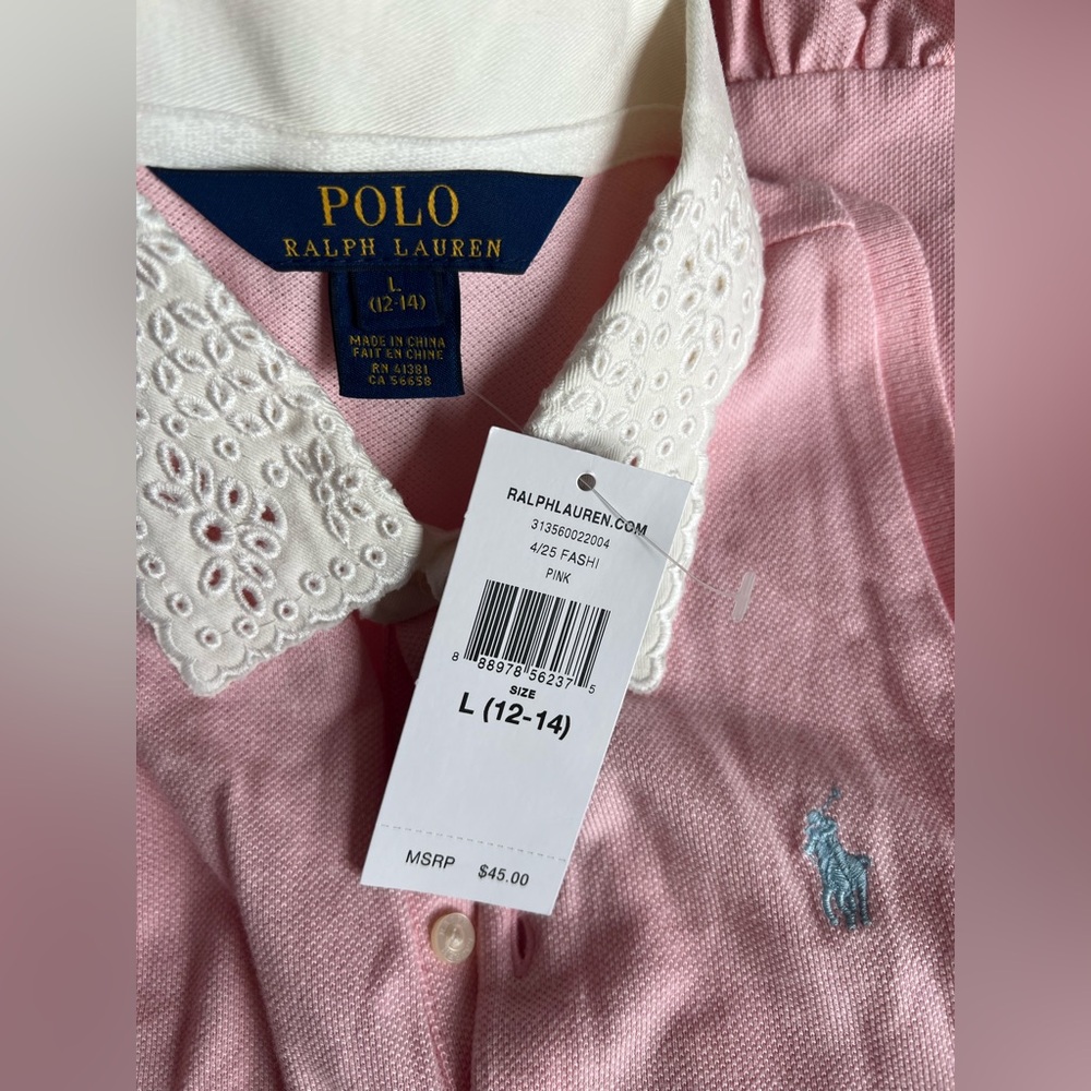 NWT Polo by Ralph Lauren Pink Kids Dress SZ 12
